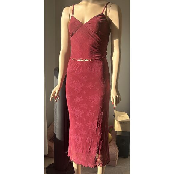 NWT Woman’s Red camisole top and maxi-length skirt No Boundaries 90s look Sm:S - Picture 2 of 16